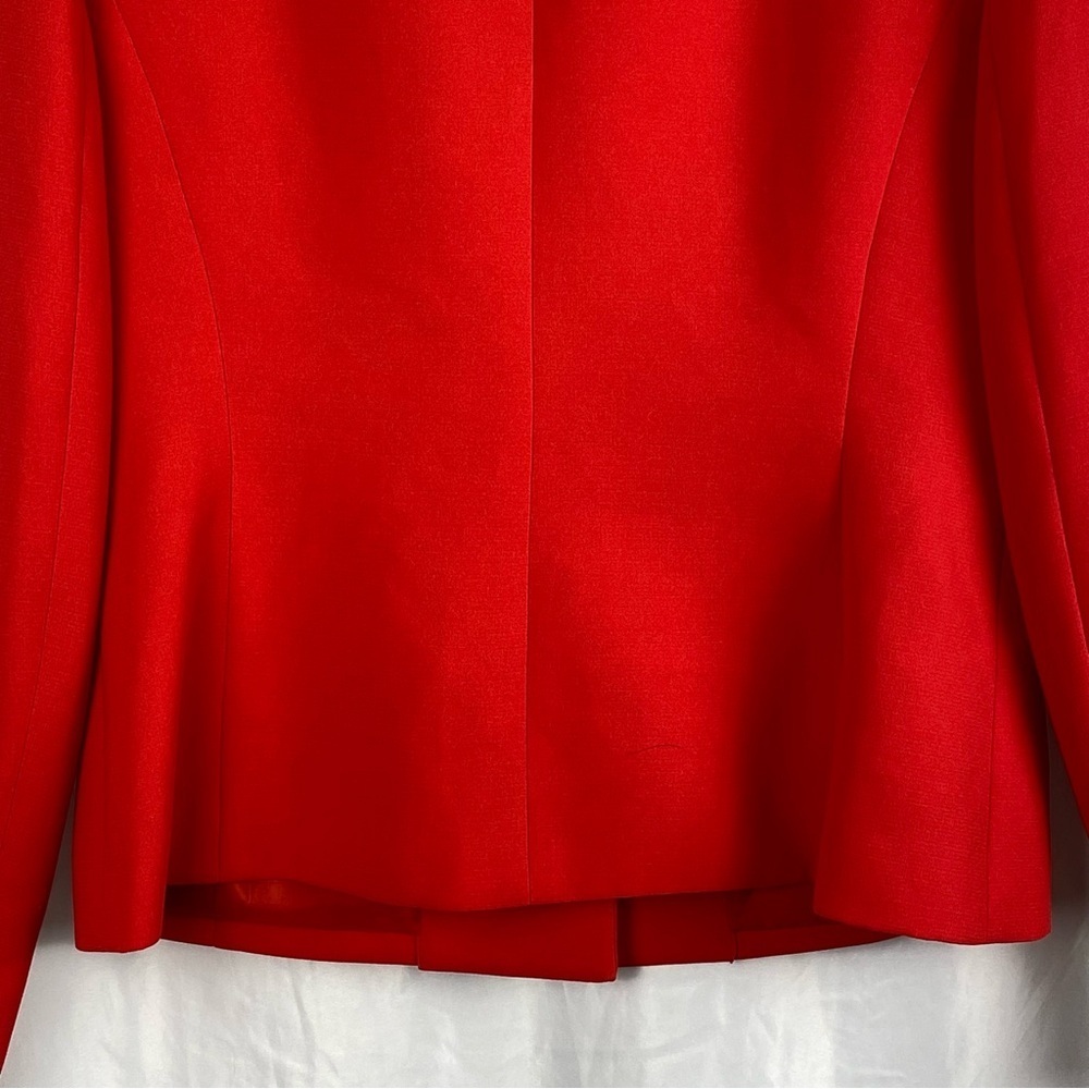 Kasper Size 8 Red Suit Blazer Jacket Open Front Separate Coat Women - Picture 11 of 16